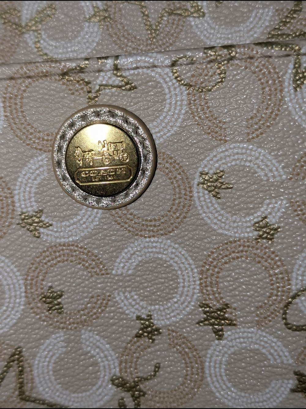 Coach Waverly Snow Queen Crossbody Bag With Signature C and Gold Stars - Picture 5 of 13